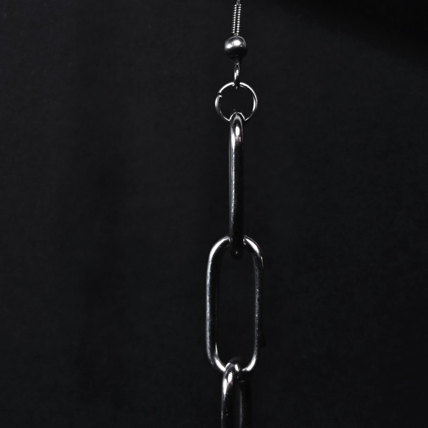 Detail photo Stainless steel paperclip chain drop earrings