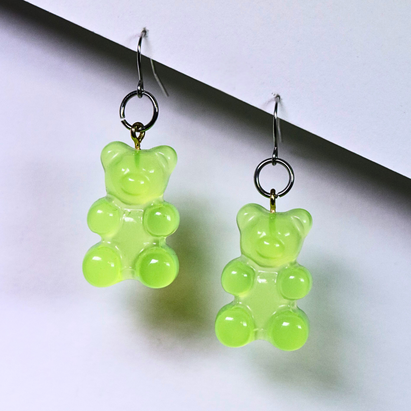 UV (BLACKLIGHT) REACTIVE BEAR EARRINGS - LARGE