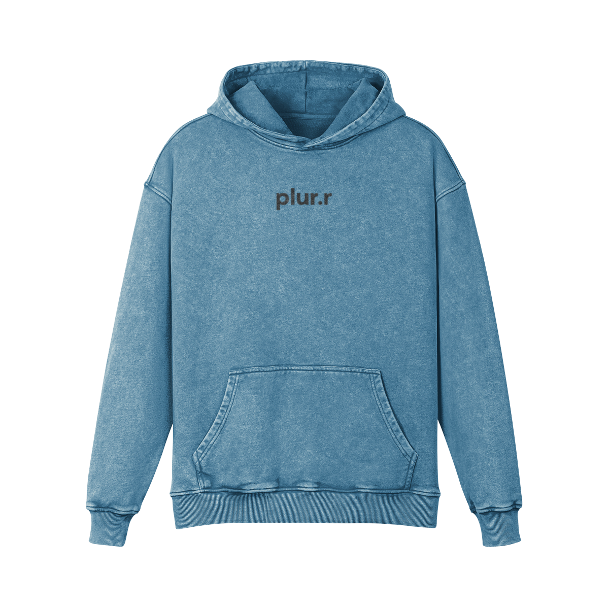 Oversized faded hoodie in shadow blue folded flat
