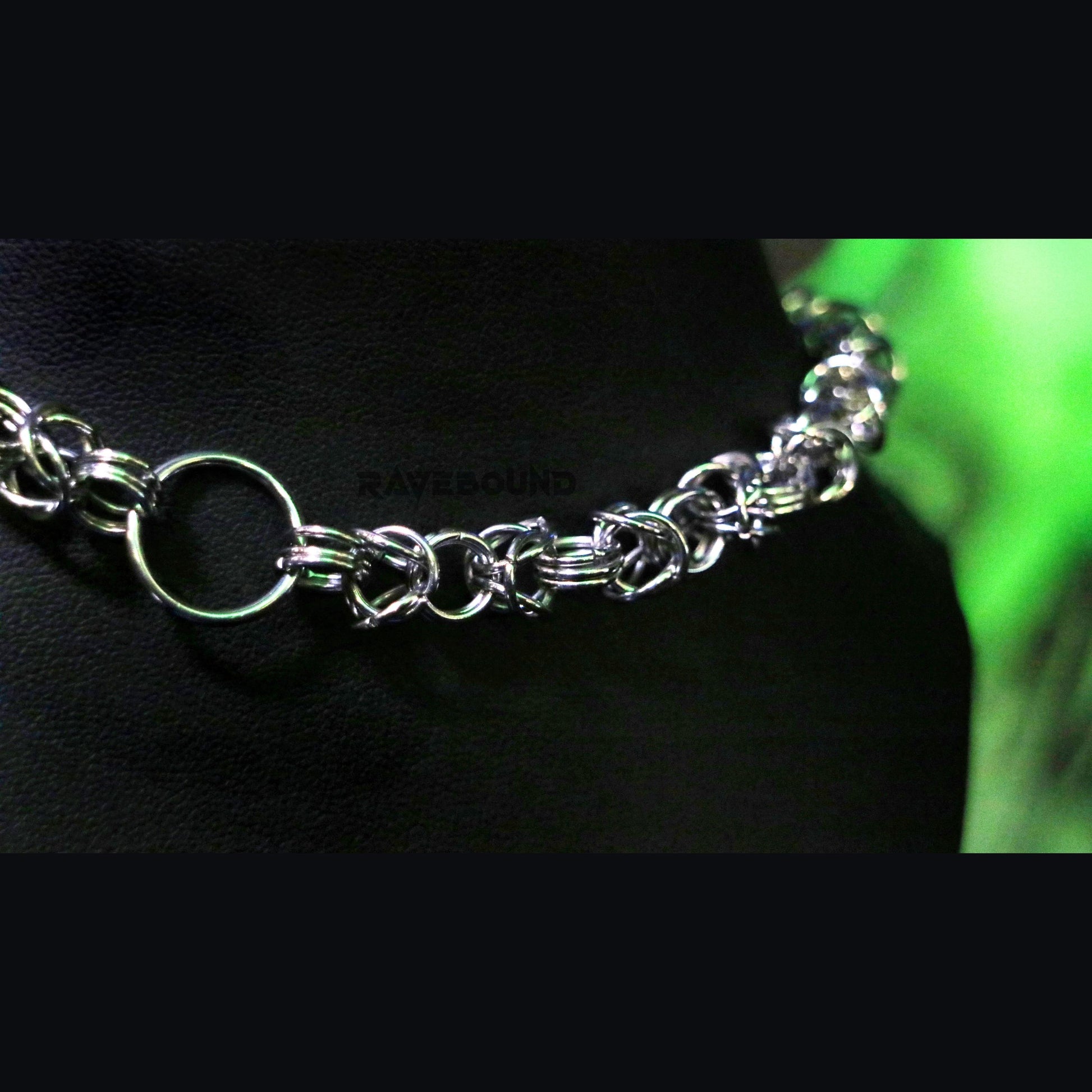 Byzantine choker chain O ring detail stainless steel handmade chainmail