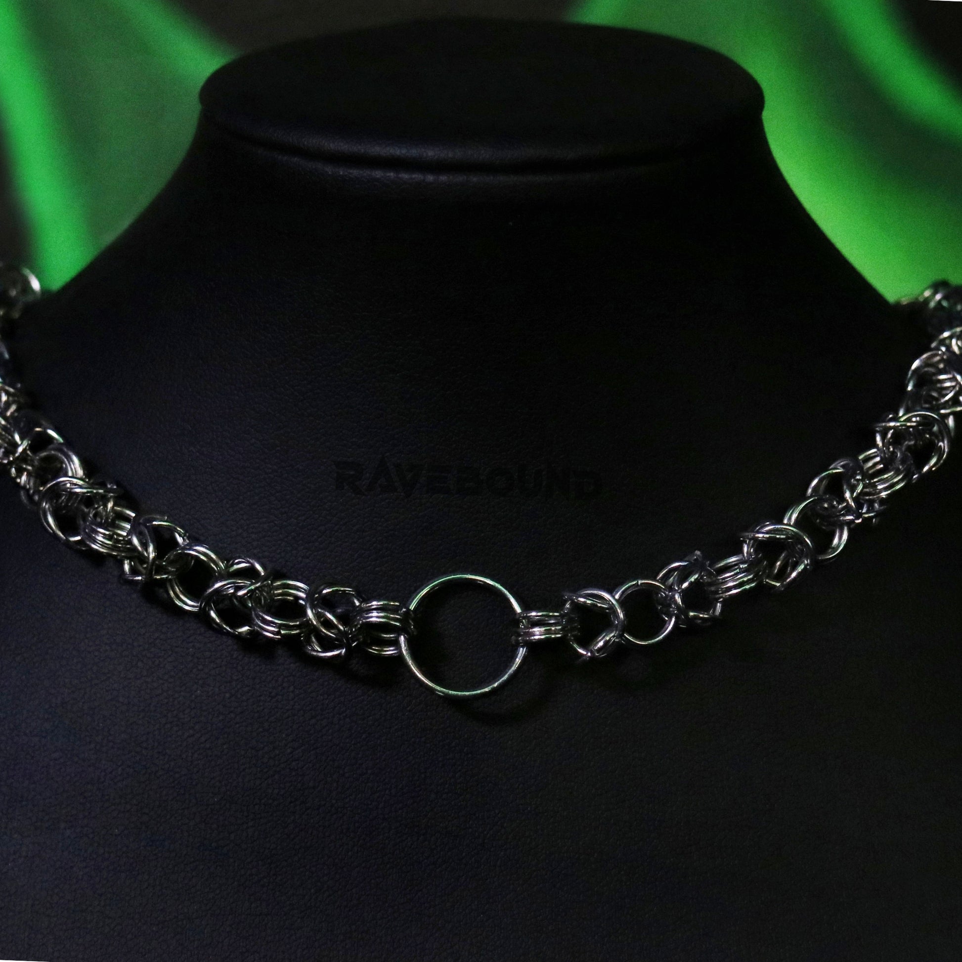 Chainmail handmade choker with oring stainless steel