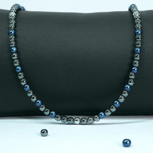 HEMATITE || Pearl Accent Bead Necklace