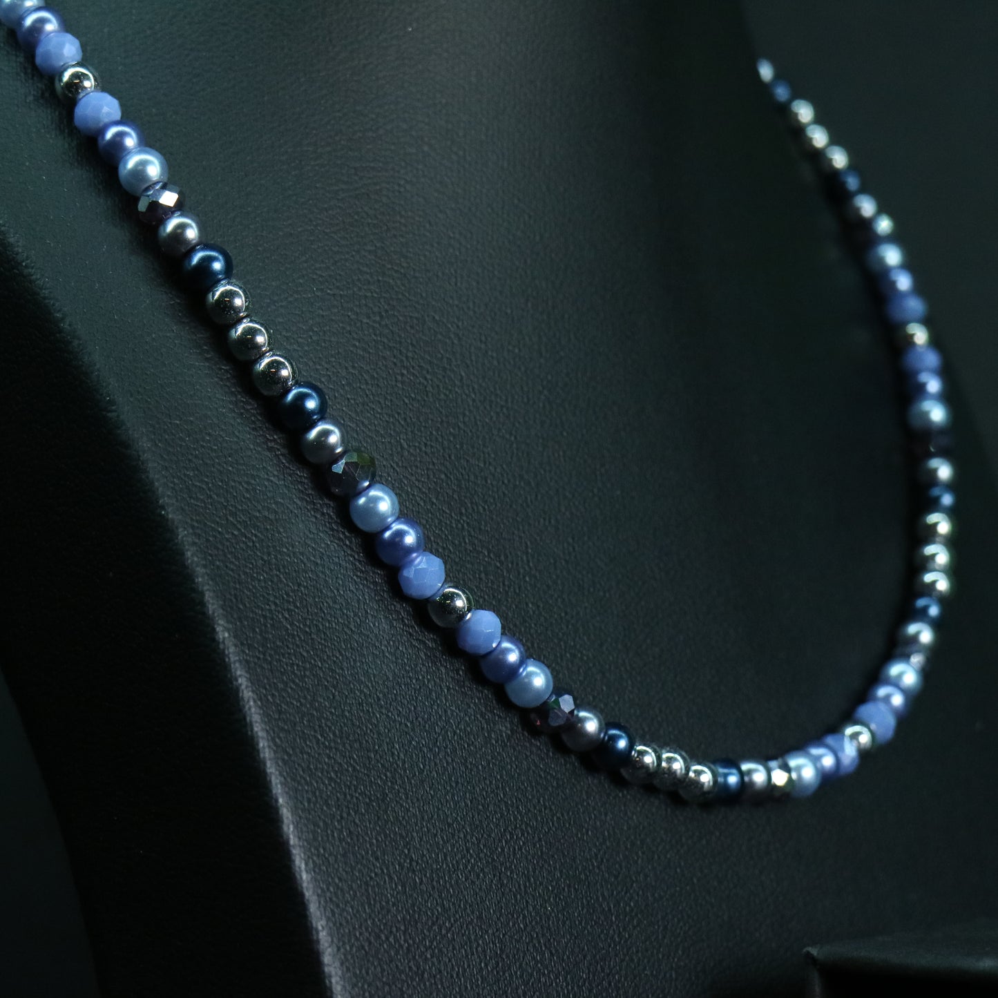 Blue Pearl Crystal Necklace || Urban Minimal Beads