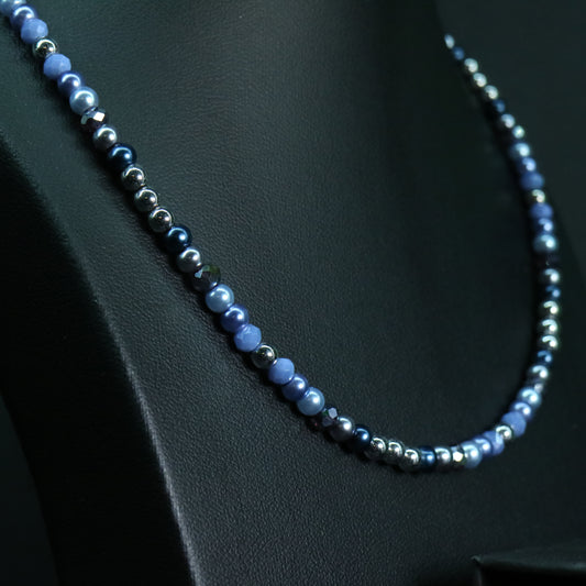 Blue Pearl Crystal Necklace || Urban Minimal Beads