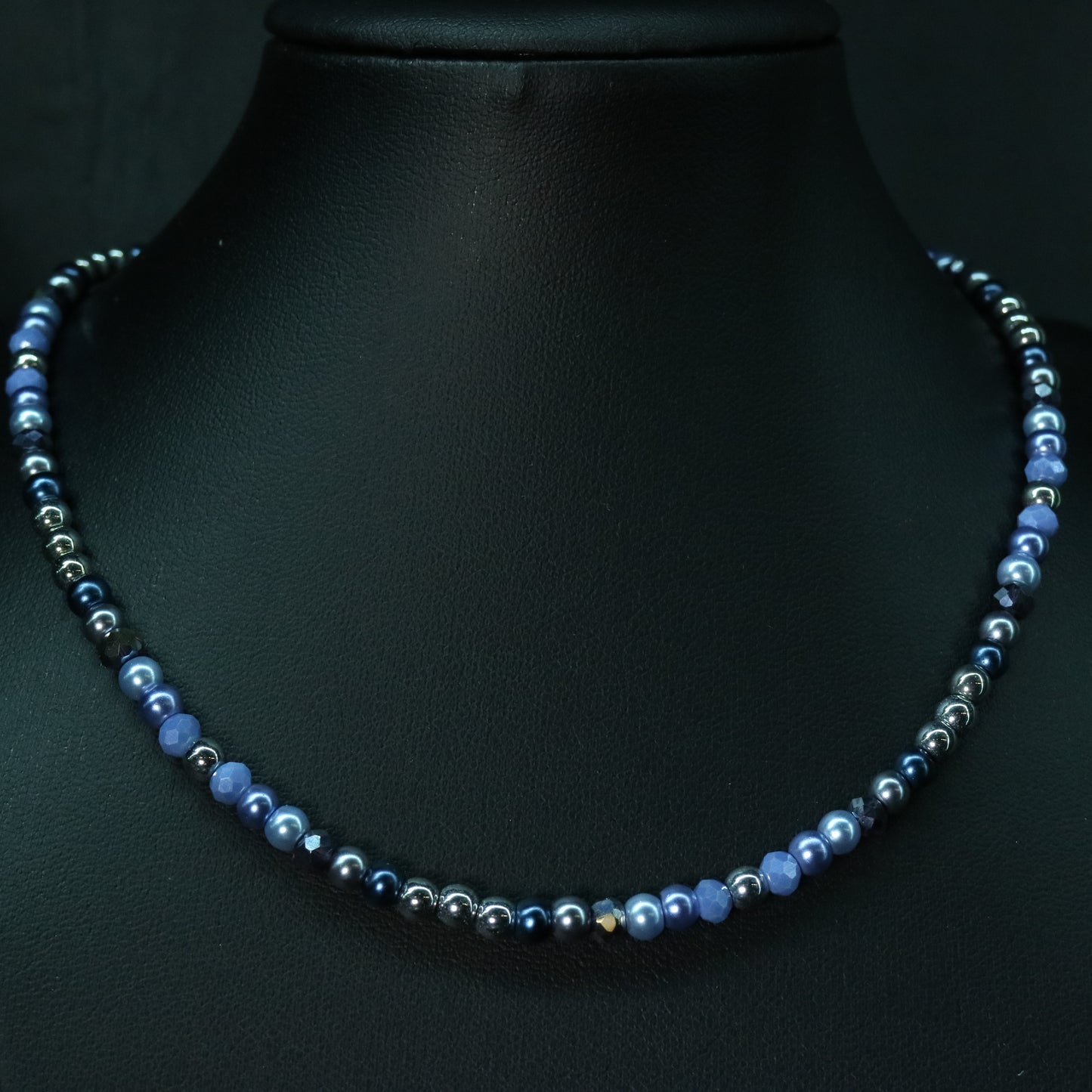 Blue Pearl Crystal Necklace || Urban Minimal Beads