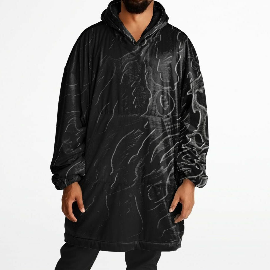 One-size unisex snug hoodie by RAVEBOUND with fleece interior