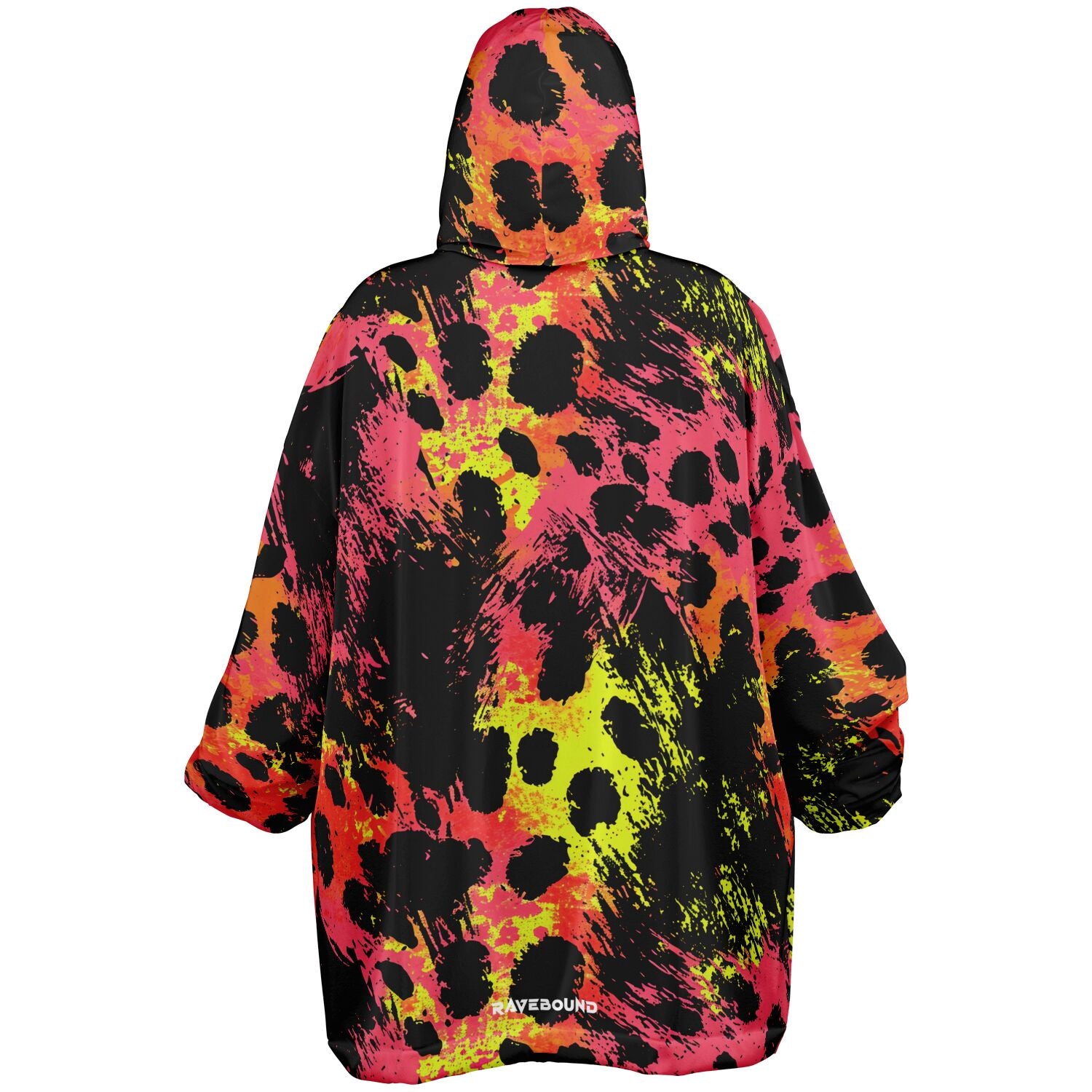 Oversized wearable blanket hoodie with heatwave pattern