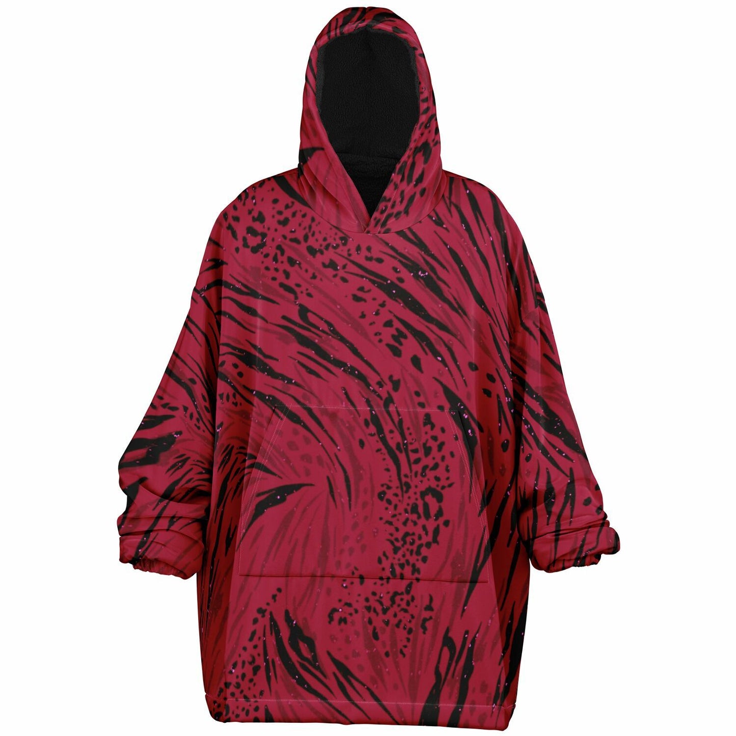 RAVEBOUND Crimson Current full-print snug hoodie streetwear