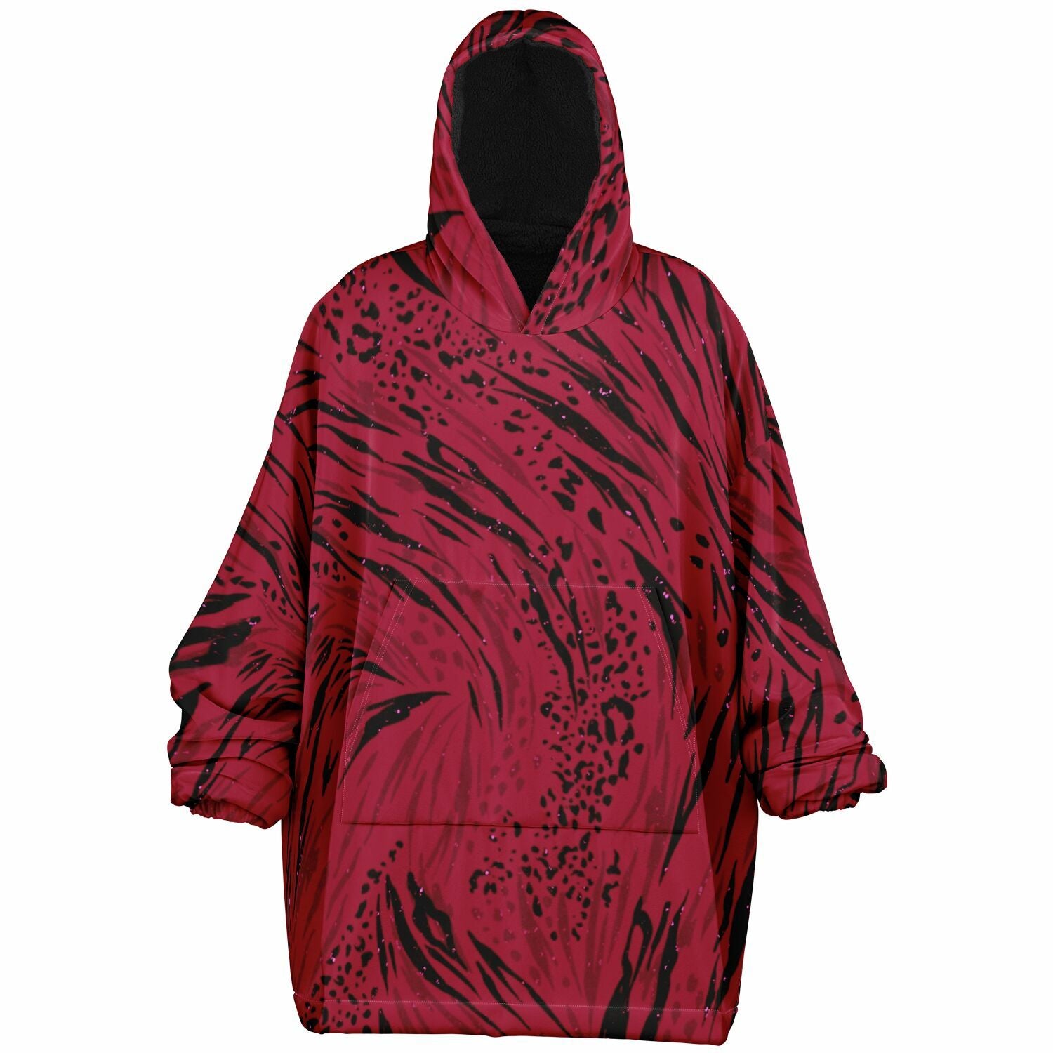 RAVEBOUND Crimson Current full-print snug hoodie streetwear