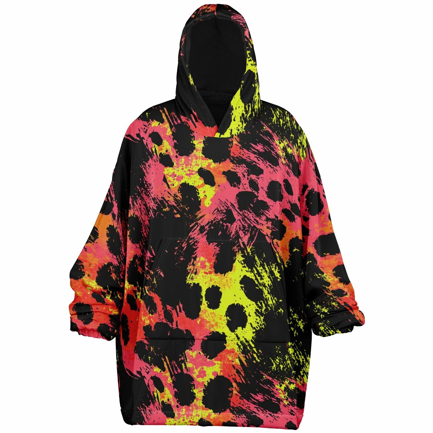 RAVEBOUND Heatwave Flux snug full-print hoodie neon yellow pink black