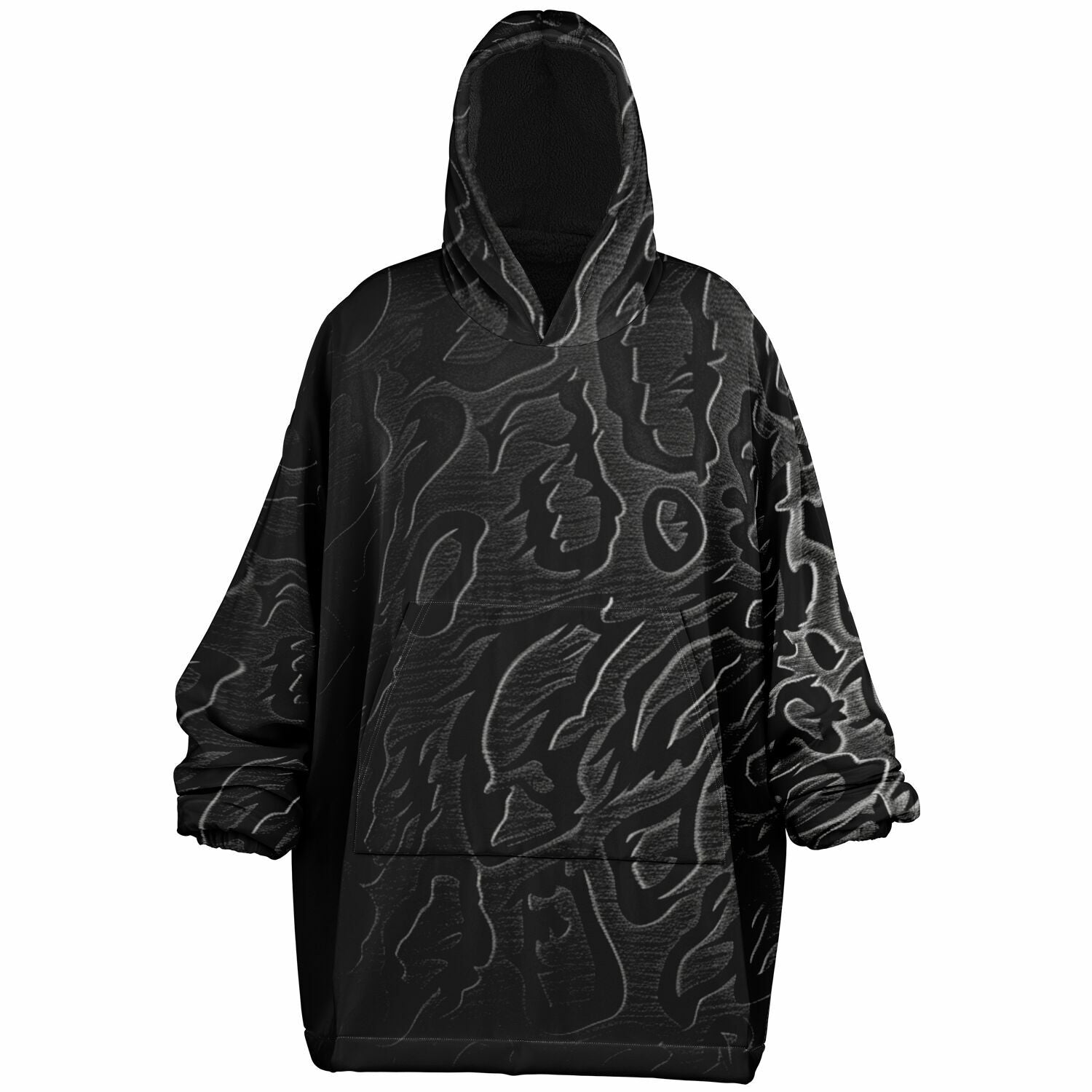 メンズウェア OBSIDIAN FLEECE HOODIE PULLOVER Obsidian Flow || Snug Full-Print Hoodie || RAVEBOUND