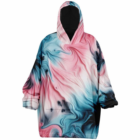Vibrant pink blue and black InkWave hoodie made to order