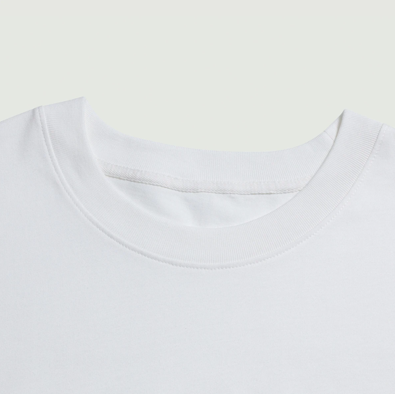 Garment fabric neck line close up