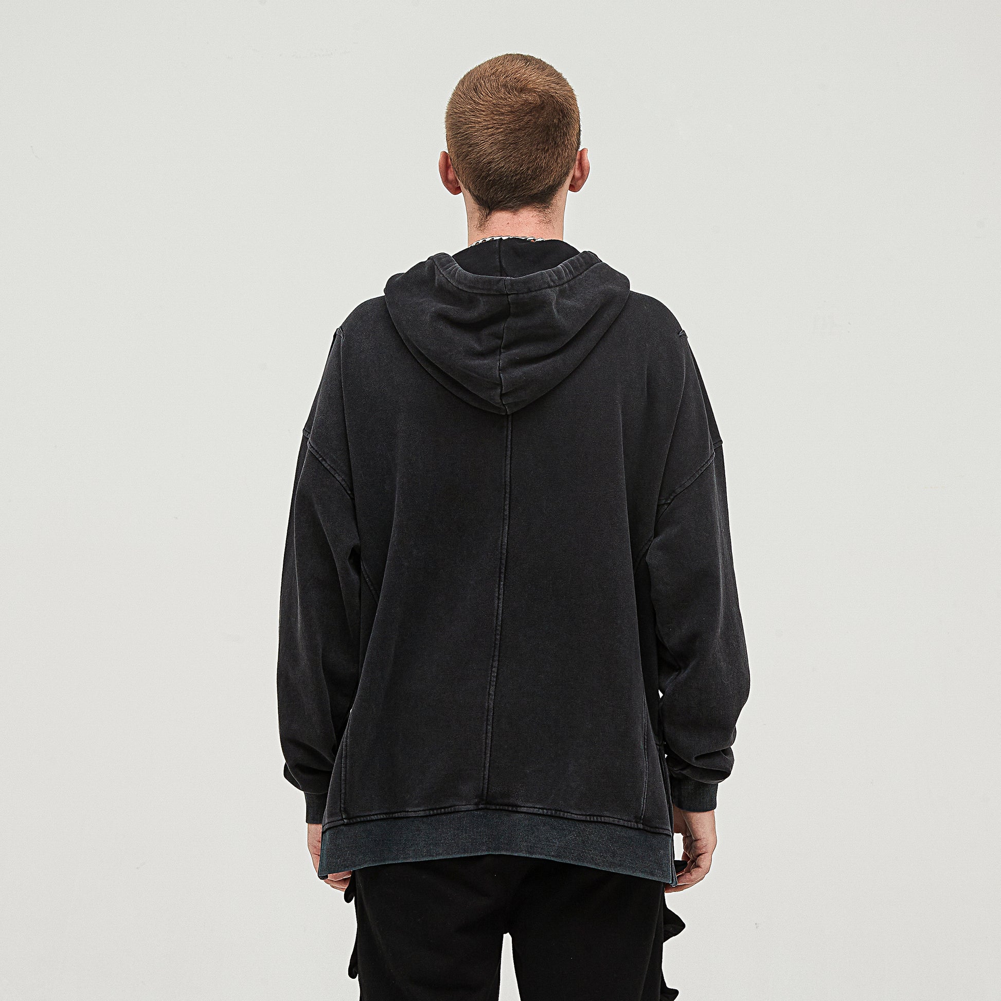 RAVEBOUND - Unisex Washed Slit Hem Turtleneck Hoodie