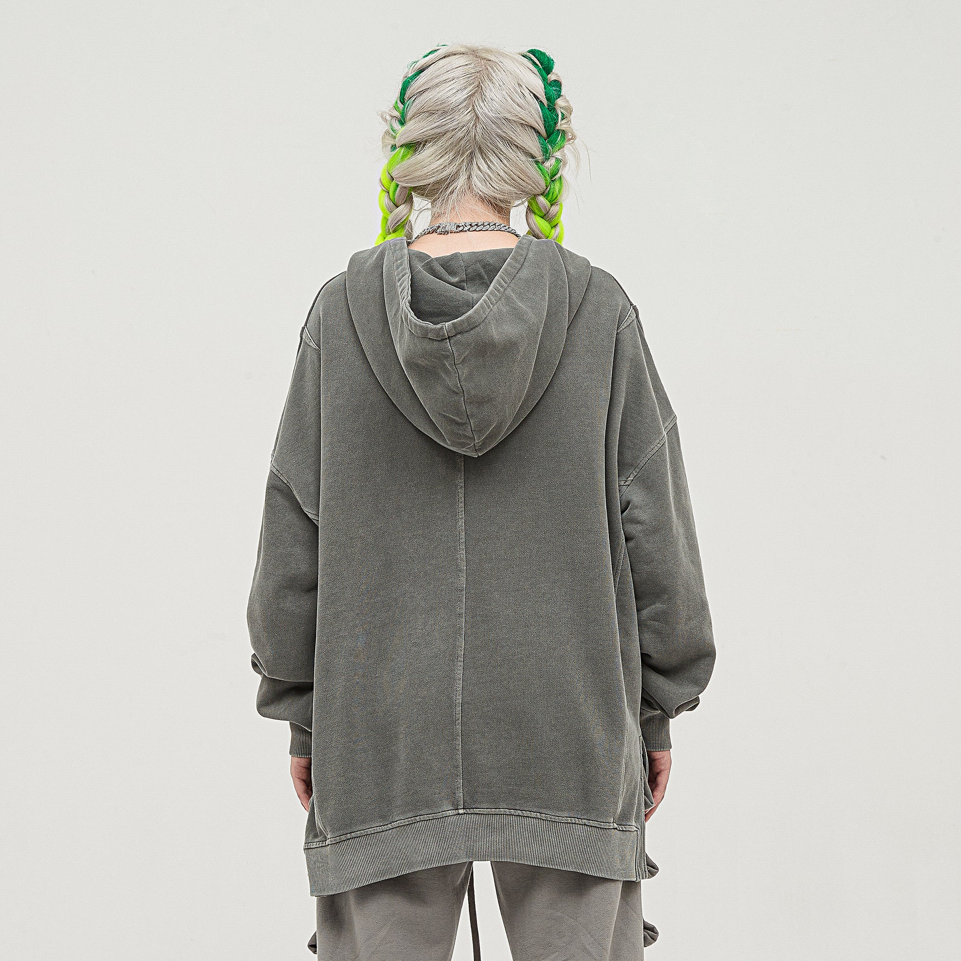 RAVEBOUND - Unisex Washed Slit Hem Turtleneck Hoodie