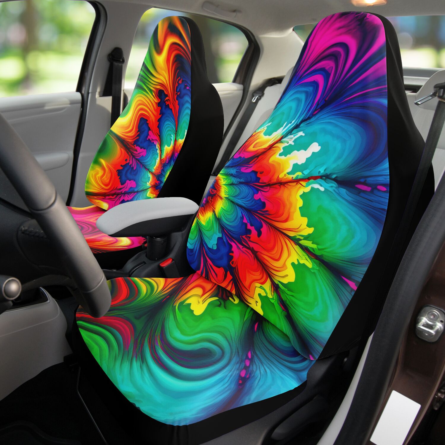 Spiral Galaxy And Stars In Deep Space Car Seat Covers Pair, 2 Front Seat 2024 Covers, Car Seat Protector, Car Accessory, Seat Cover For Car