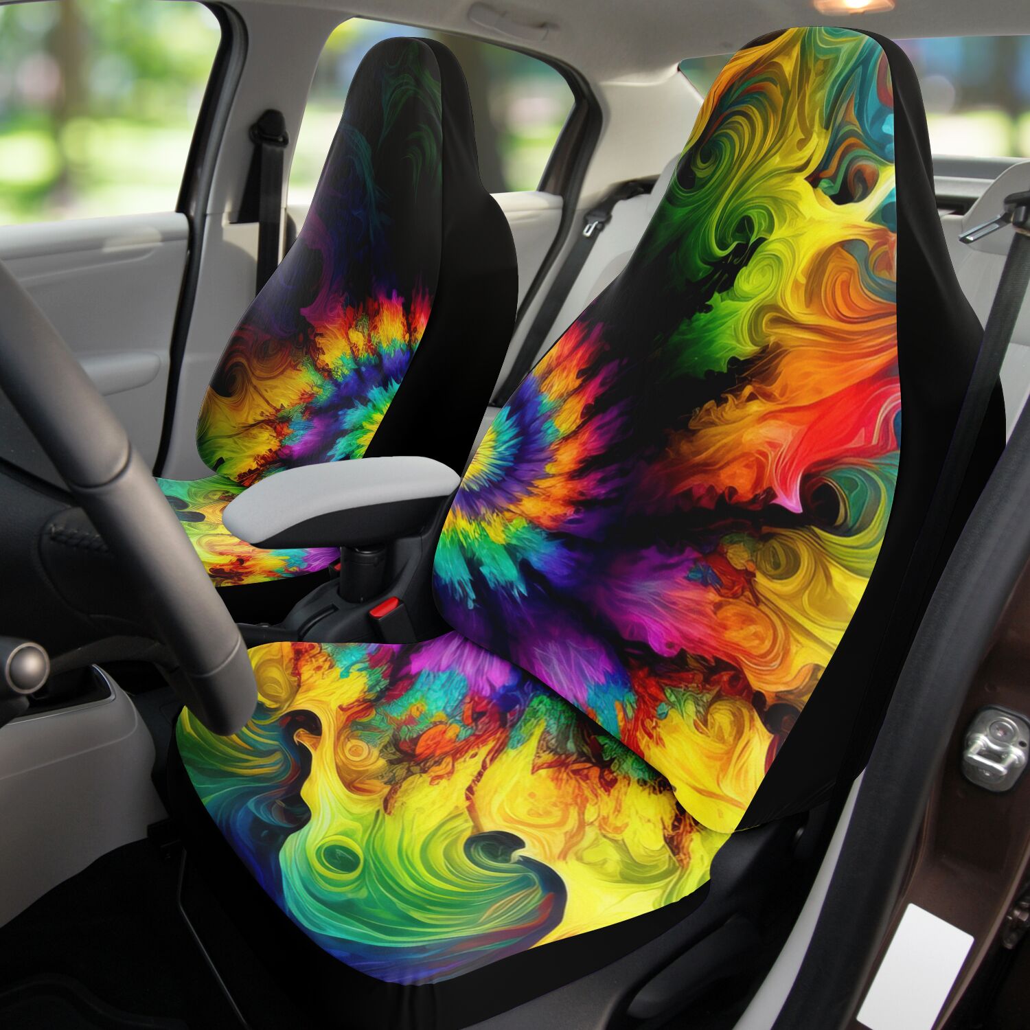 Colorful Drip Splatter Abstract Paint Art Car Seat Covers Pair, 2 Front Seat Covers, Car Seat Protector, store Car Accessory, Seat Cover For Car