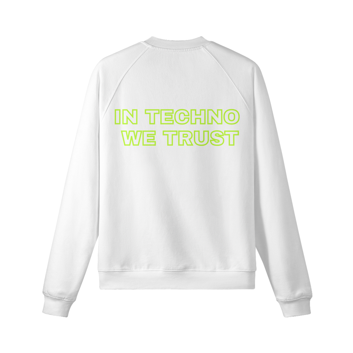IN TECHNO WE TRUST (BACK PRINT) - Unisex Fleece-lined Sweatshirt