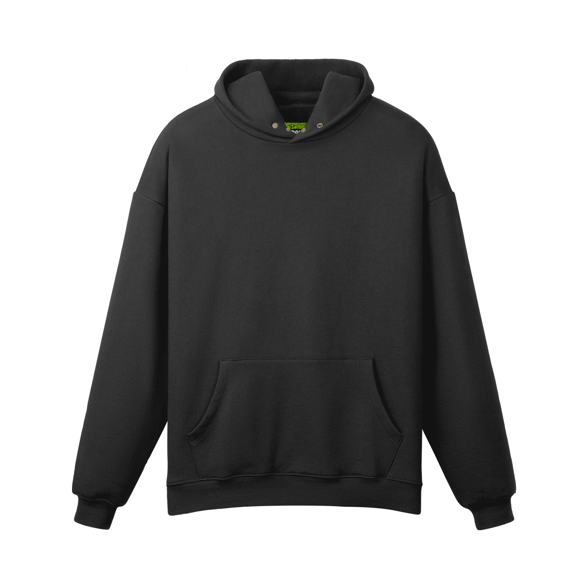 GREEN ALIEN (BACK PRINT) - Unisex Fleece-lined Snap Collar Hoodie