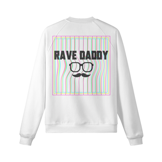 BACK PRINT RAVE DADDY - Unisex Fleece-lined Sweatshirt - BACK - WHITE