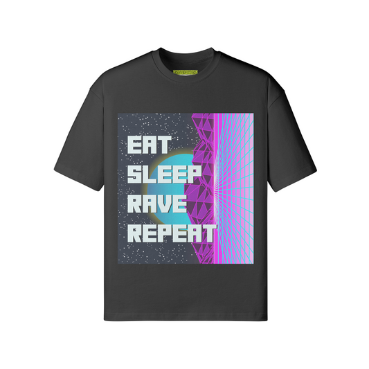 EAT.SLEEP.RAVE.REPEAT - FUTURISTIC - Unisex Loose T-shirt
