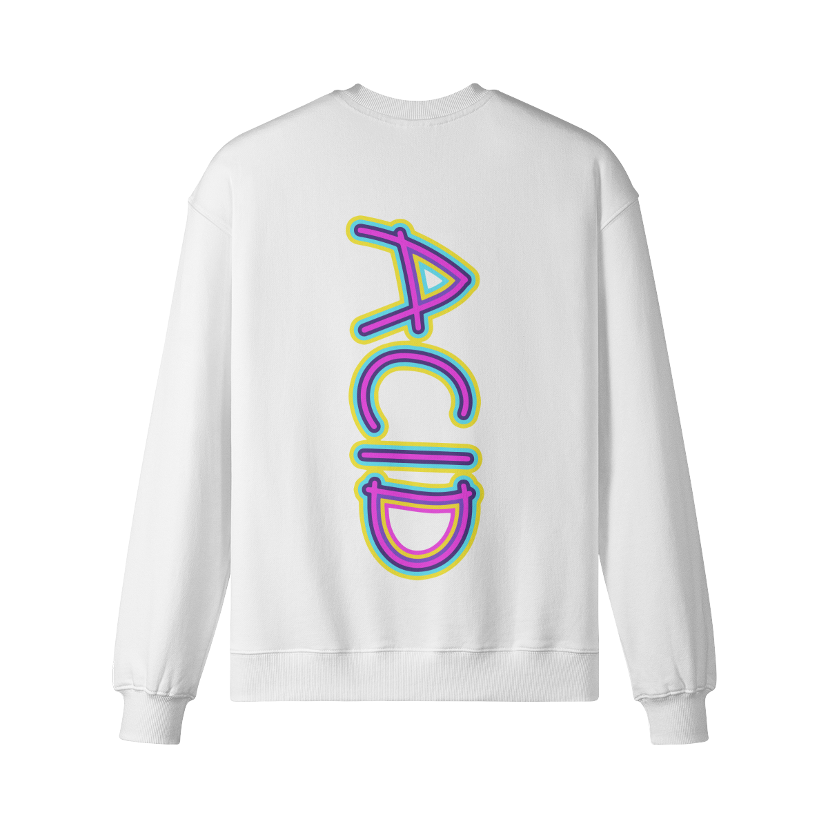 ACID (BACK PRINT) - Unisex Oversized Sweatshirt - white - back