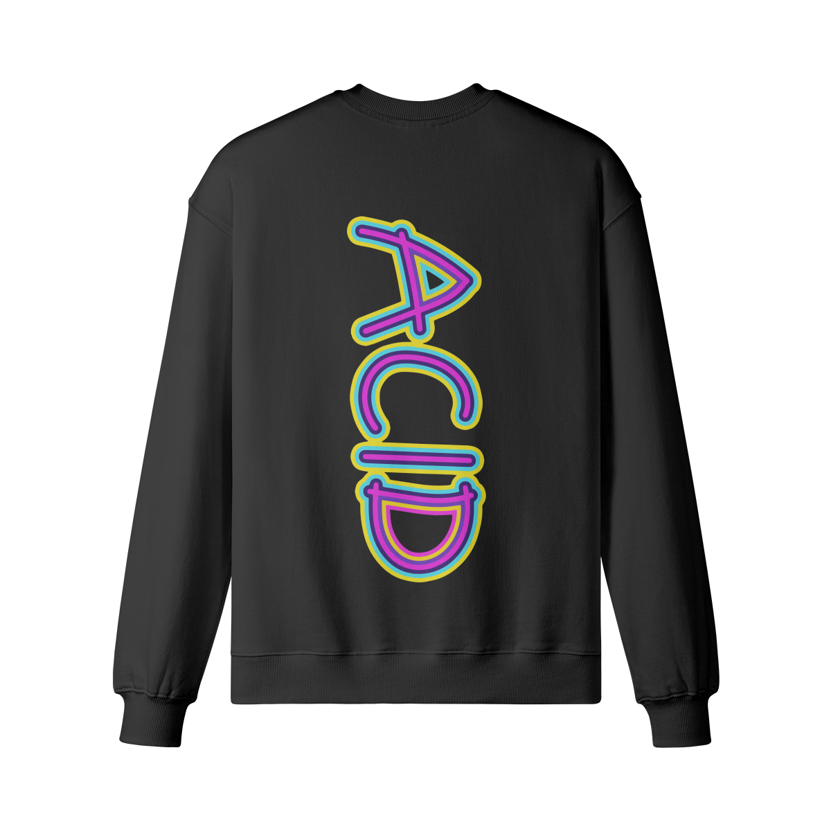 ACID (BACK PRINT) - Unisex Oversized Sweatshirt - black - back
