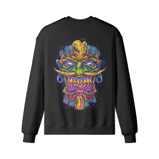 ANGRY TIKI (BACK PRINT) - Unisex Oversized Sweatshirt - back - black