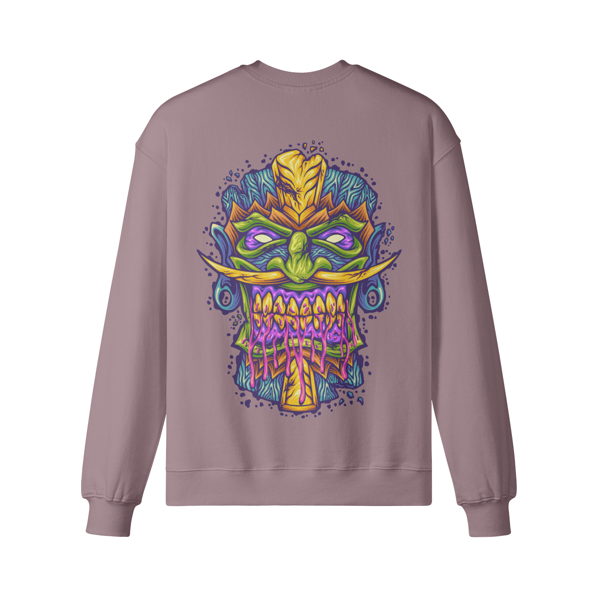 ANGRY TIKI (BACK PRINT) - Unisex Oversized Sweatshirt - Lilac'