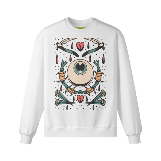 EVIL EYE  - Unisex Oversized Sweatshirt - white