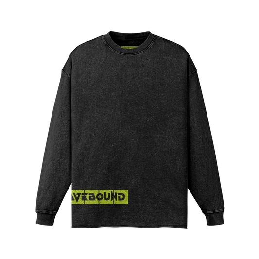 RAVEBOUND - Unisex ! Raw Hem ! Faded Long Sleeve Shirt