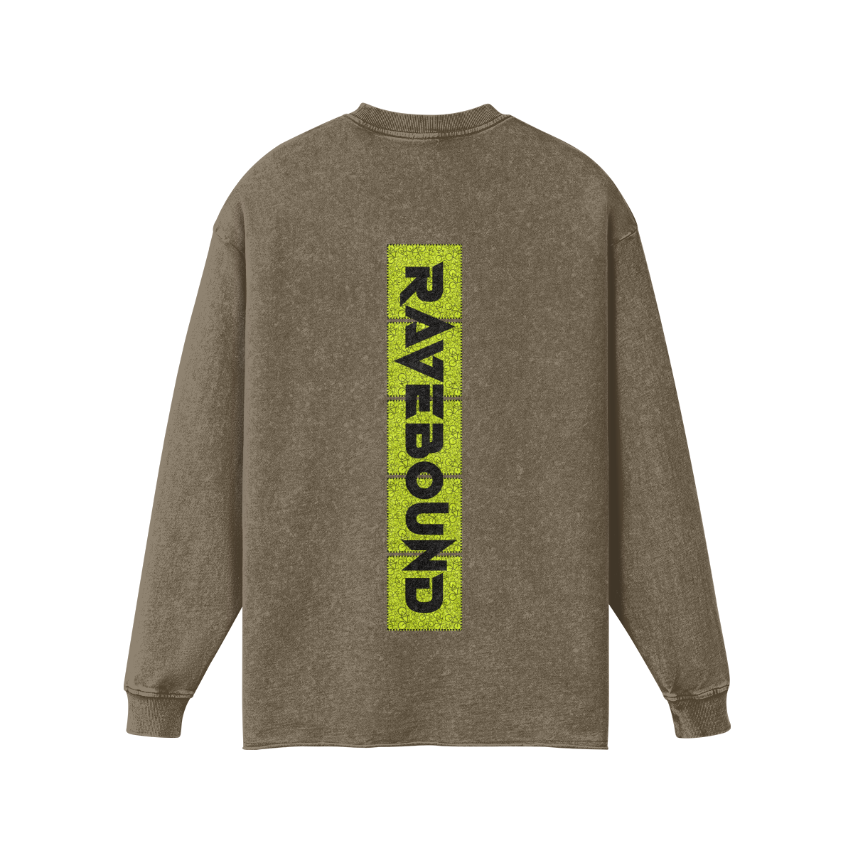 RAVEBOUND (BACK PRINT) - Unisex ! Raw Hem ! Faded Long Sleeve Shirt