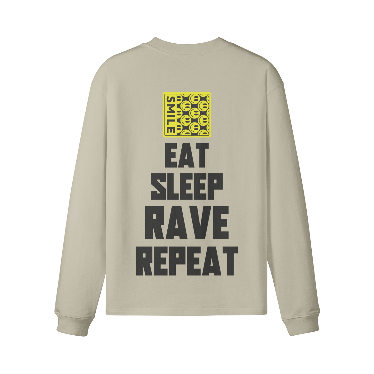 EAT SLEEP RAVE REPEAT (BACK PRINT) - Unisex Crew Neck Loose Long Sleeve