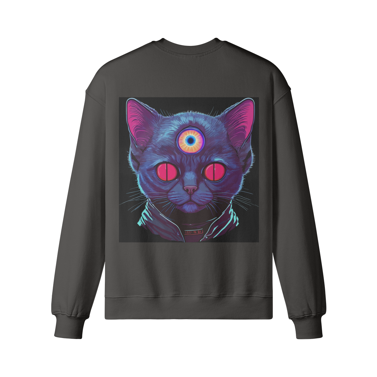 CAT EYE - Unisex  Oversized Sweatshirt - Charcoal gray
