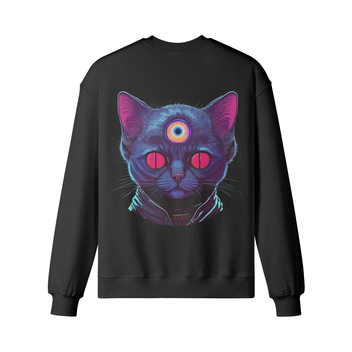 CAT EYE - Unisex  Oversized Sweatshirt - Black